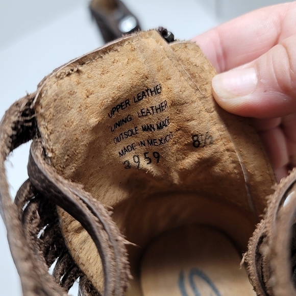 Sbicca Jeronimo Booties Brown Leather Strappy - Picture 8 of 8